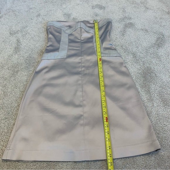 REISS Satin Grey Strapless mini Dress Size 10 formal - Picture 7 of 13